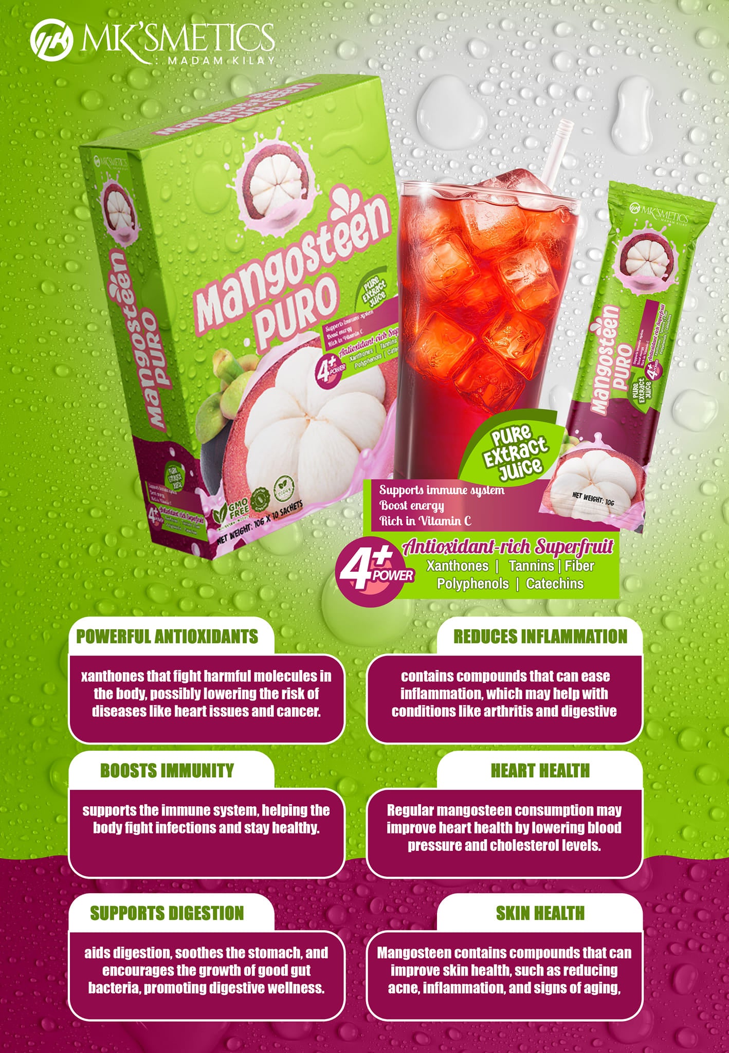 Madam Kilay Slimming K Mangosteen Puro Antioxidant drink x3