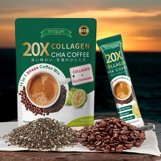 Fitgum Chia Collagen Coffee (10 sachets)
