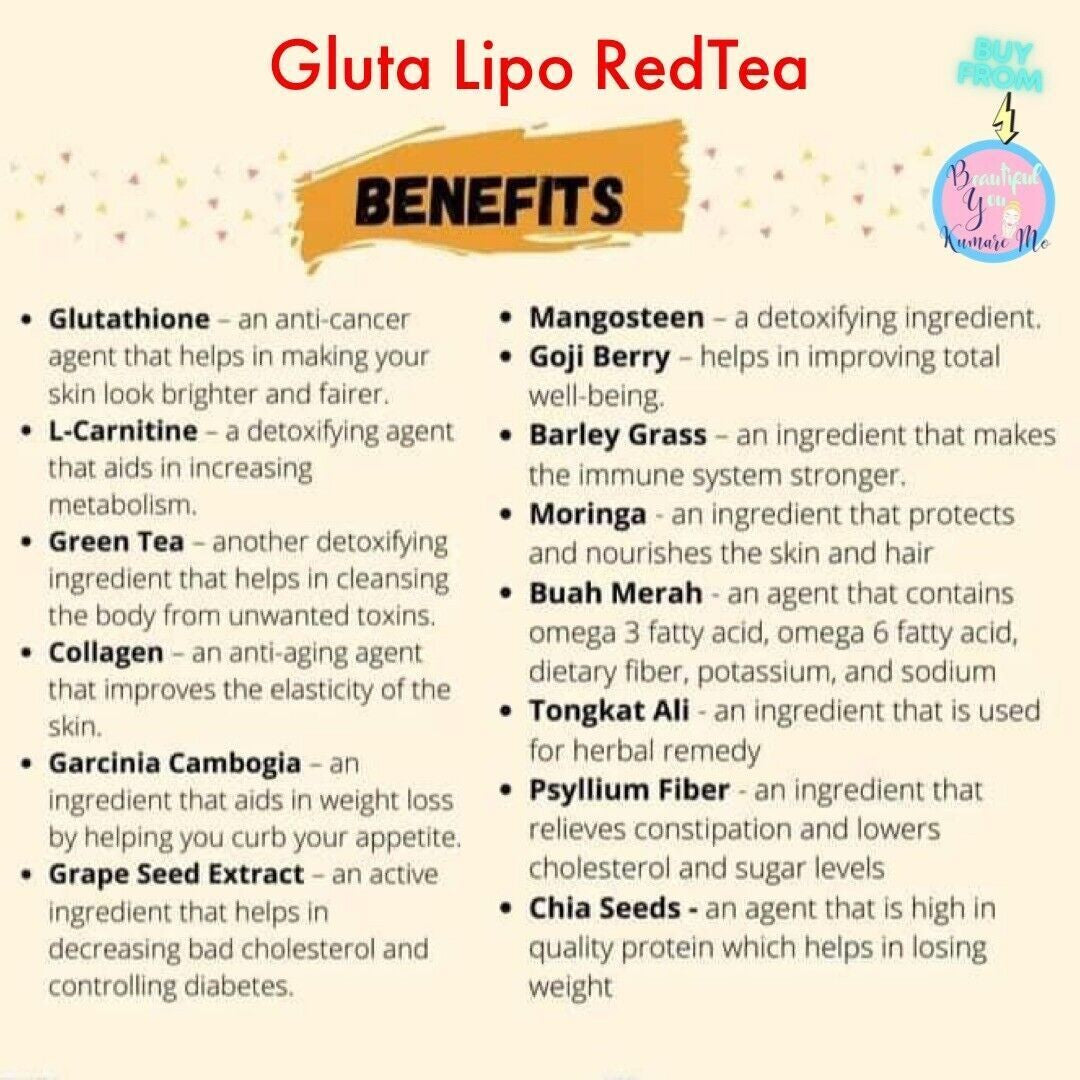 Glutalipo Gold Series RED ICED TEA, 10 Sachets (1 Box)