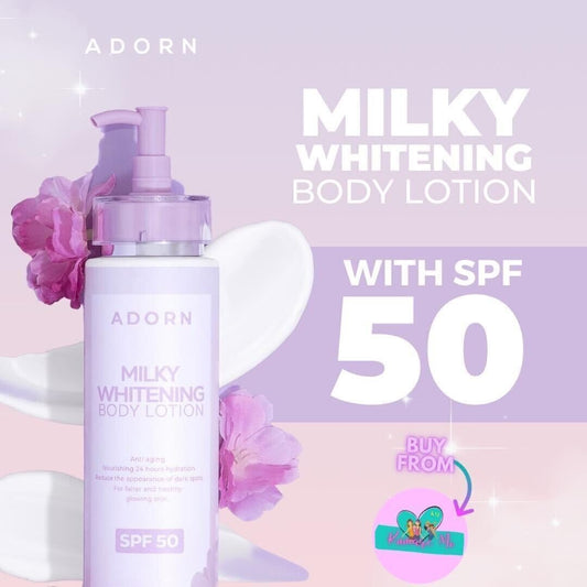 Adorn Milky Whitening Body Lotion SPF 50, 200ml