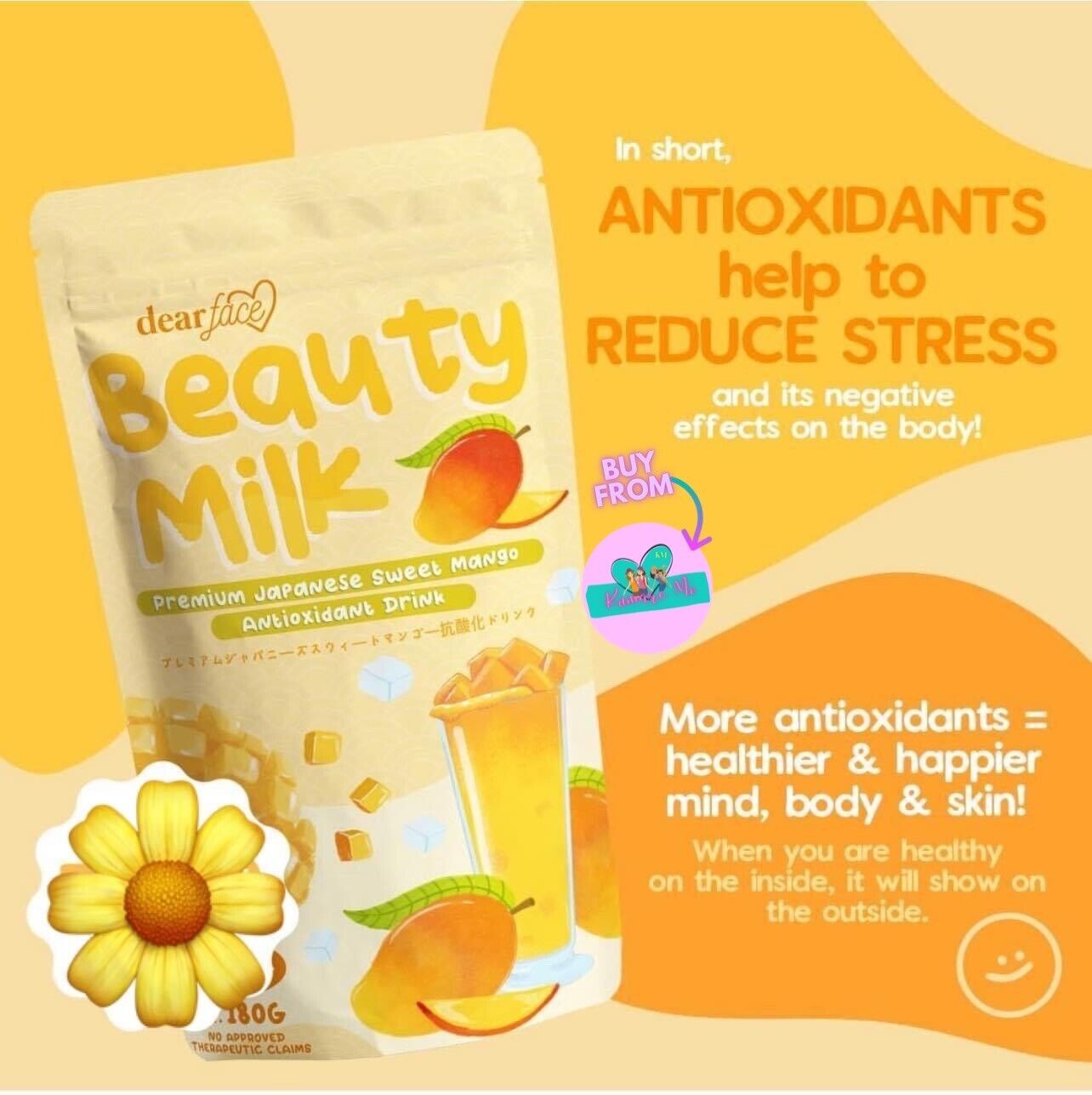 Dear Face Beauty Milk Premium Japanese Sweet Mango Antioxidant Drink