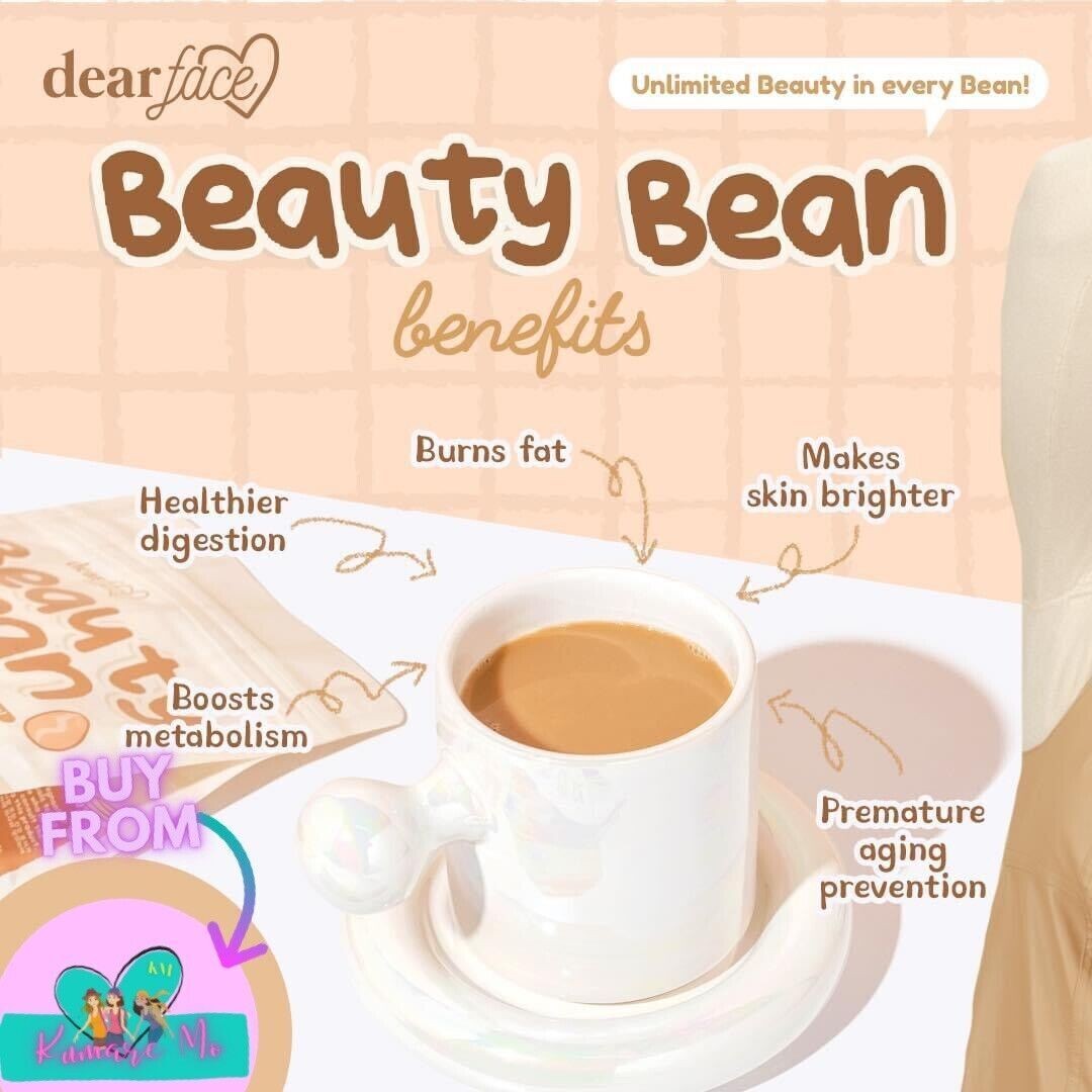 Dear Face BEAUTY BEAN Premium Korean Mocha Coffee, 10 Sachets X 18g