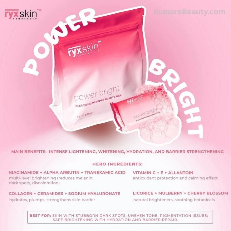 Ryxskin Power Bright Bleaching Whipped Beauty Bar (5 x 70g)